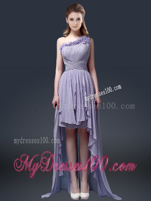 New Style One Shoulder High Low Ruffles Evening Dresses