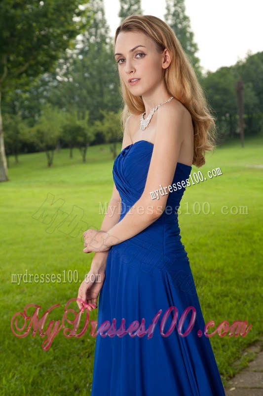 Noble Sweetheart Strapless Brush Train Chiffon Gowns for Prom in Vogue