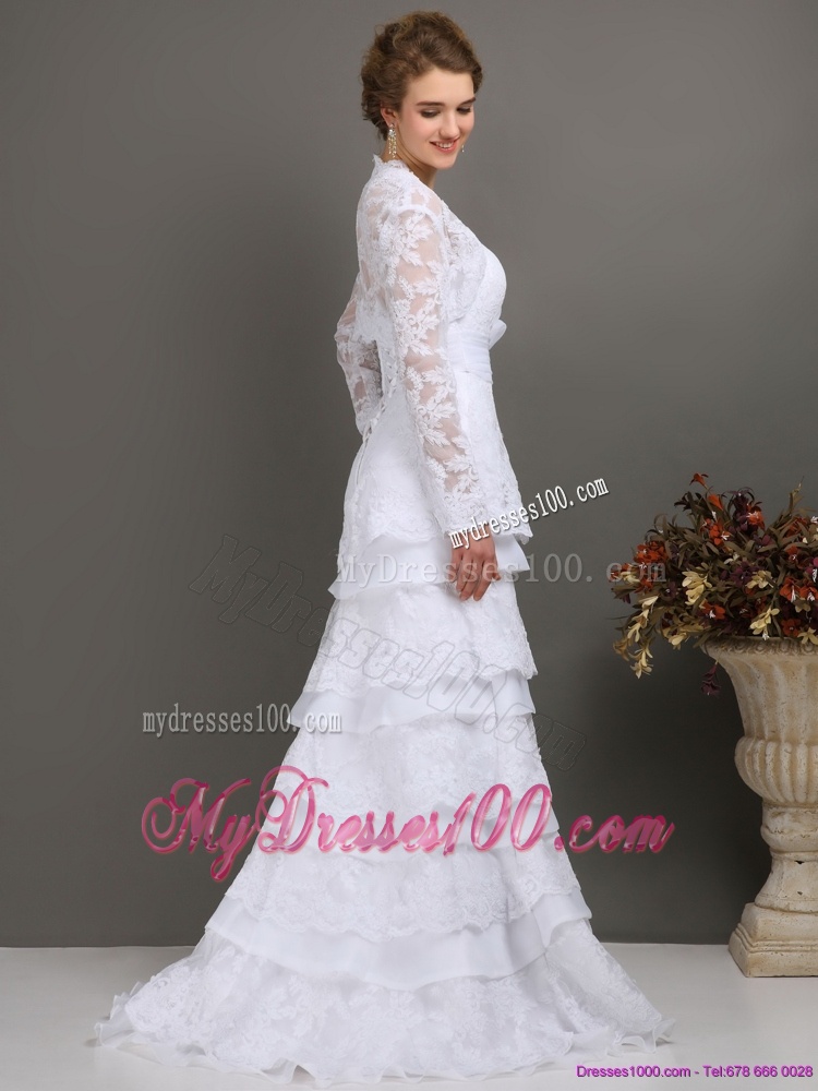 2016 Elegant Sweetheart Wedding Dress with Lace and Bowknot