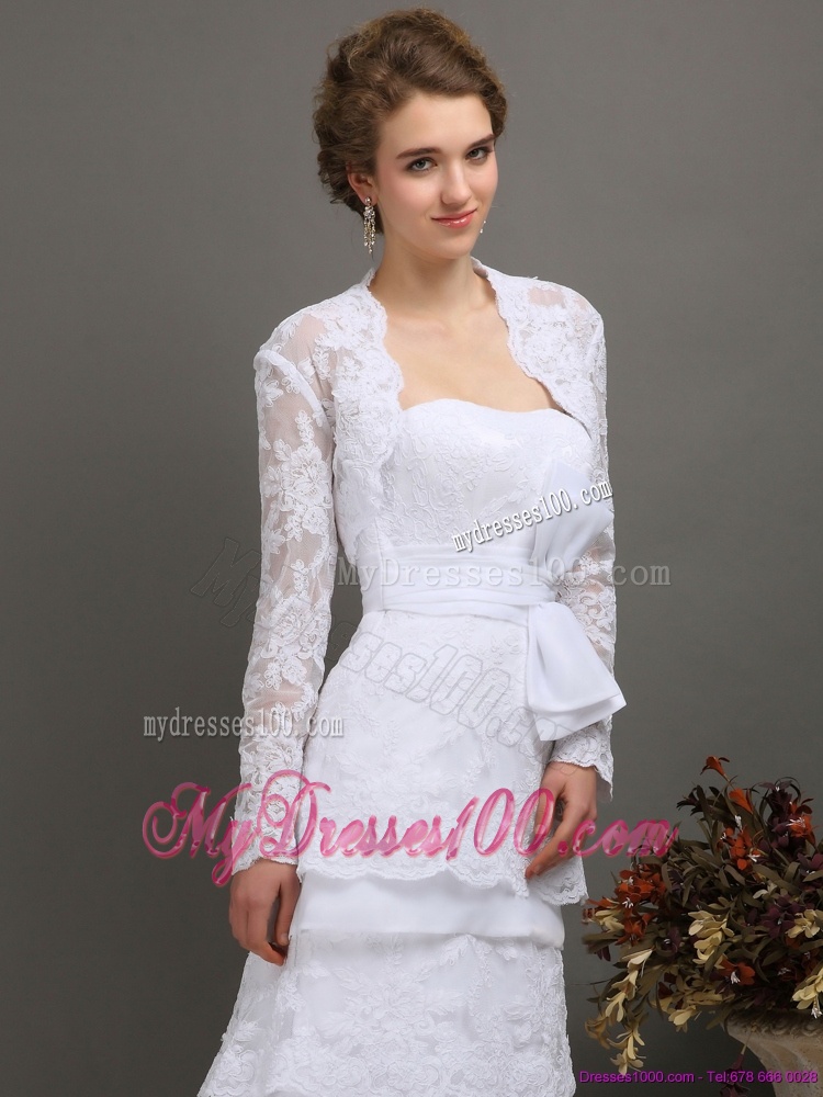 2016 Elegant Sweetheart Wedding Dress with Lace and Bowknot