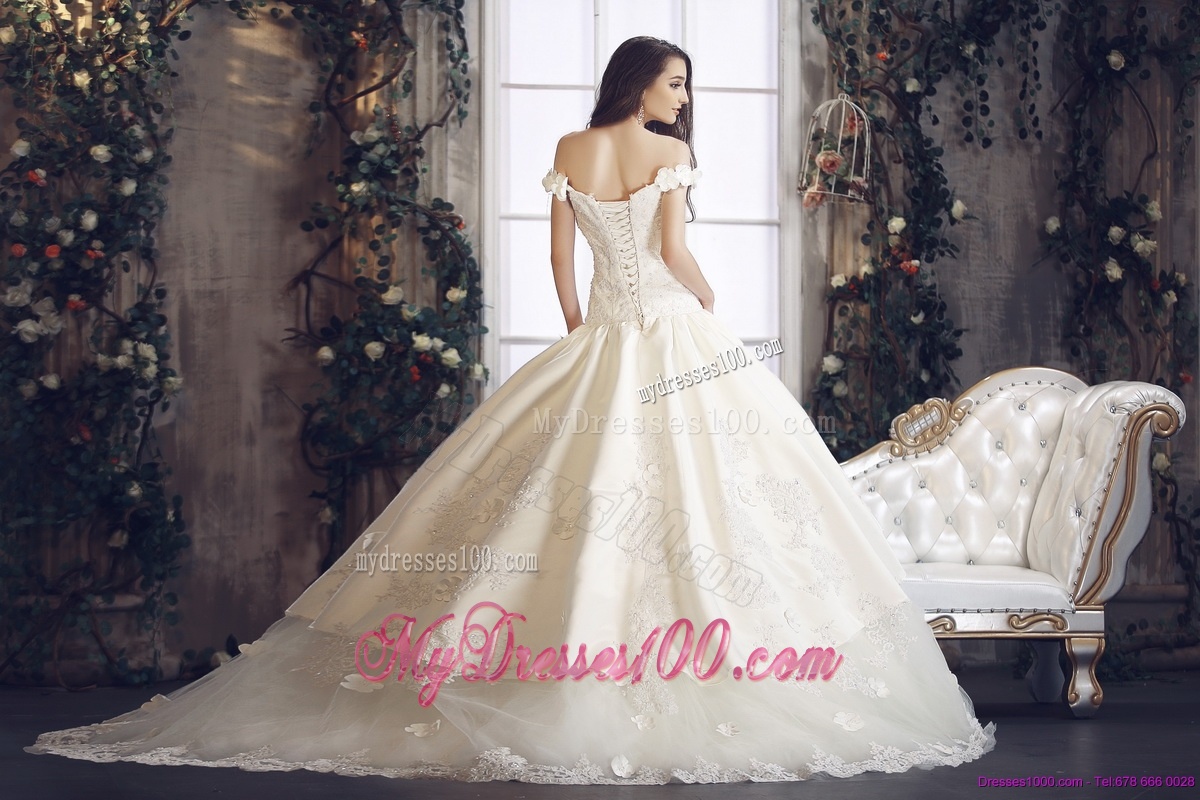 2016 The Super Hot Off The Shoulder Lace Wedding Dress with Floor Length