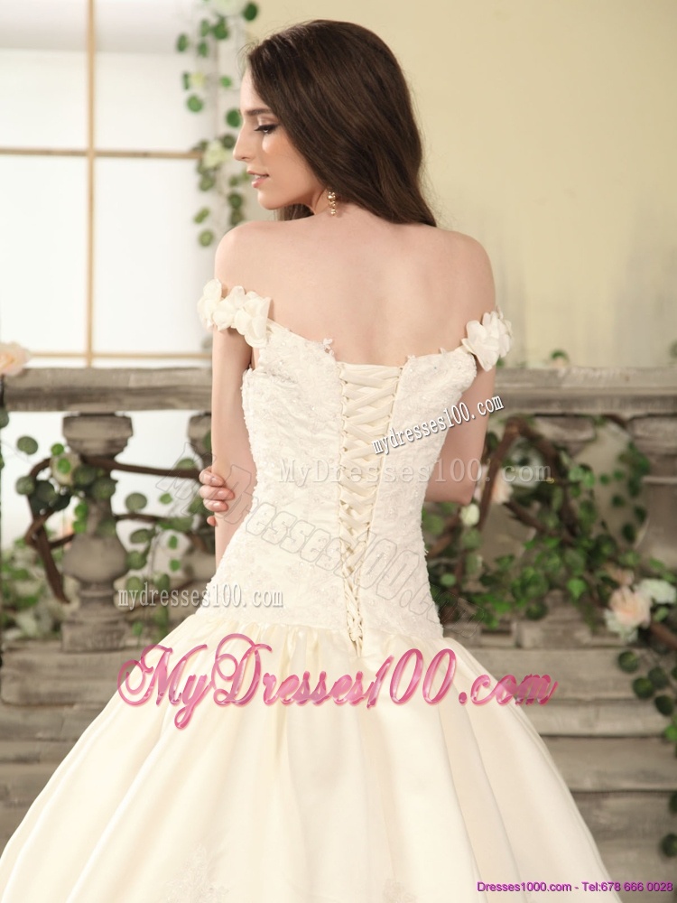 2016 The Super Hot Off The Shoulder Lace Wedding Dress with Floor Length