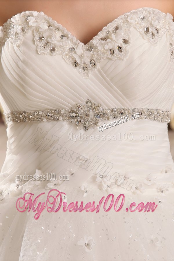 Beaded Decorate Sweetheart Ball Gown Wedding Dress with Sequins