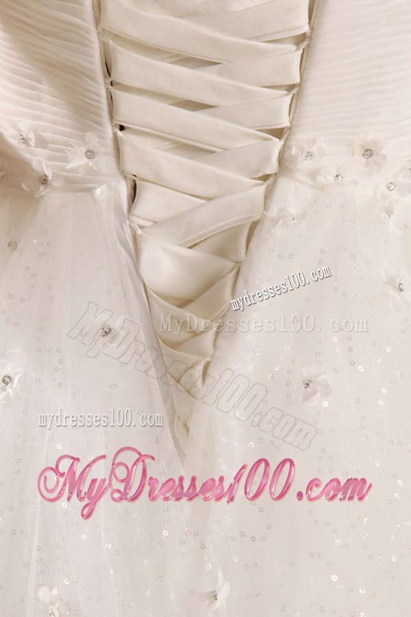 Beaded Decorate Sweetheart Ball Gown Wedding Dress with Sequins