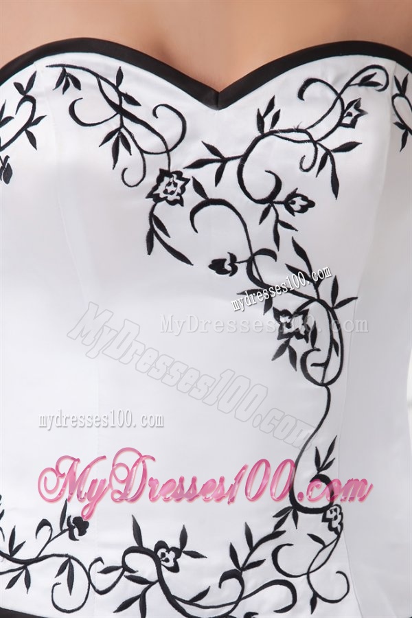 Elegant A-line Sweetheart Chapel Train Wedding Dress with Embroidery