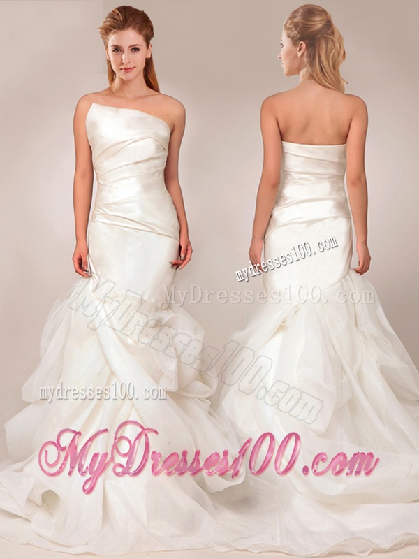 Exquisite Mermaid Asymmetrical Wedding Dresses with Ruffles Layers