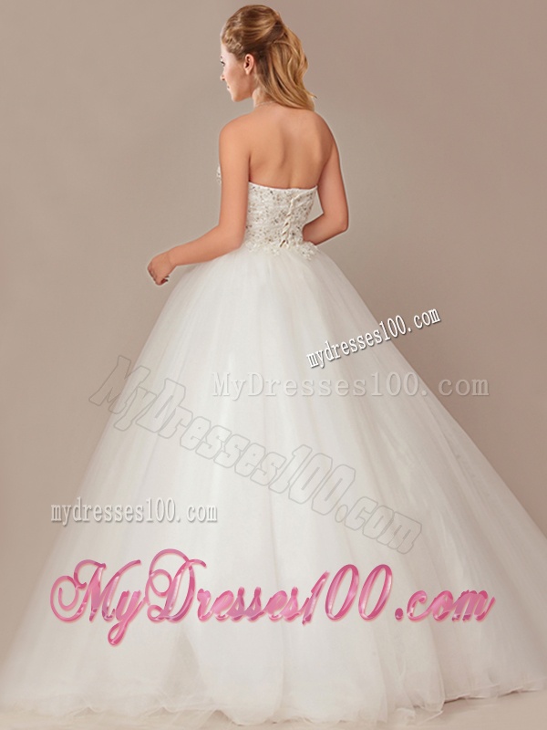 Fashionable Ball Gown High Neck Wedding Dresses with Beading and Appliques