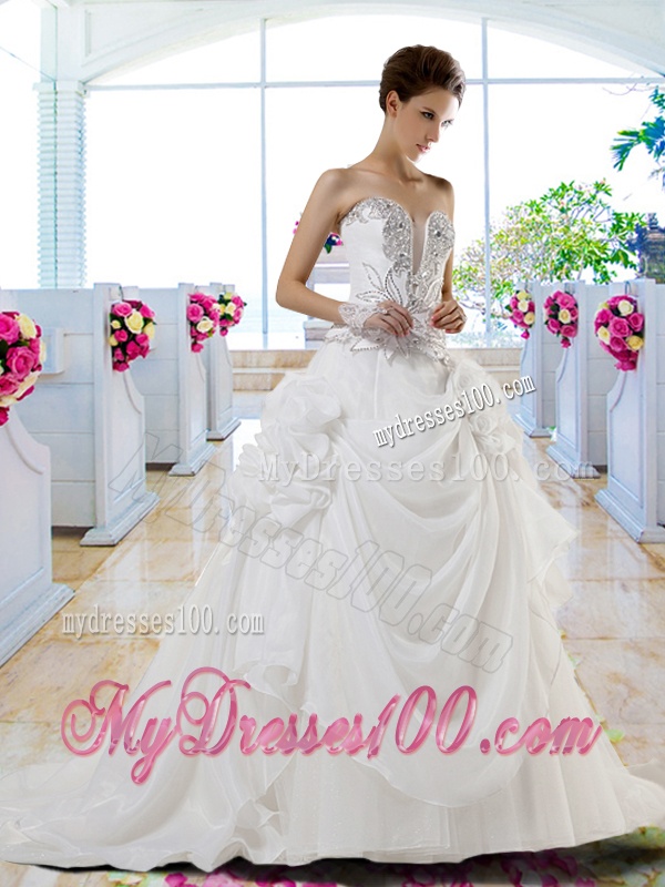 Gorgeous Sweetheart 2016 A Line Beaded Wedding Dresses