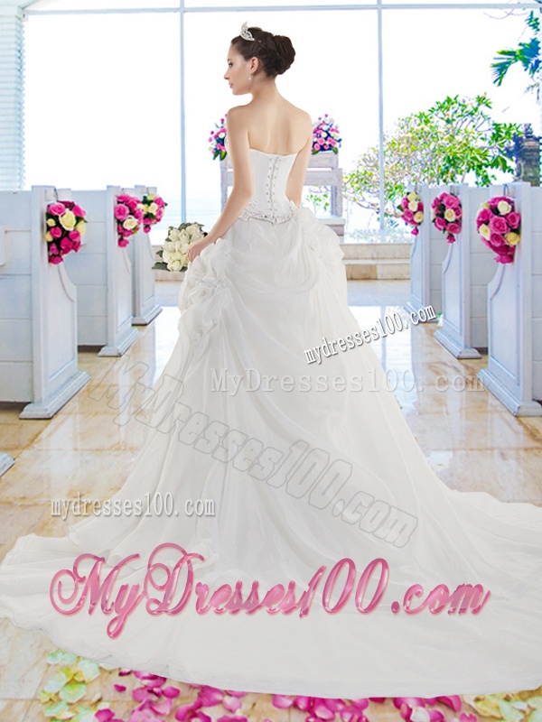 Gorgeous Sweetheart 2016 A Line Beaded Wedding Dresses