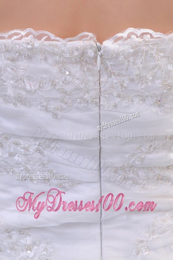 Luxurious Mermaid Strapless Organza 2016 Wedding Dress with Zipper-up