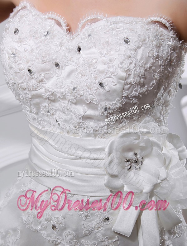 Sexy Mermeid Sweetheart Court Train Lace Wedding Dress with Appliques