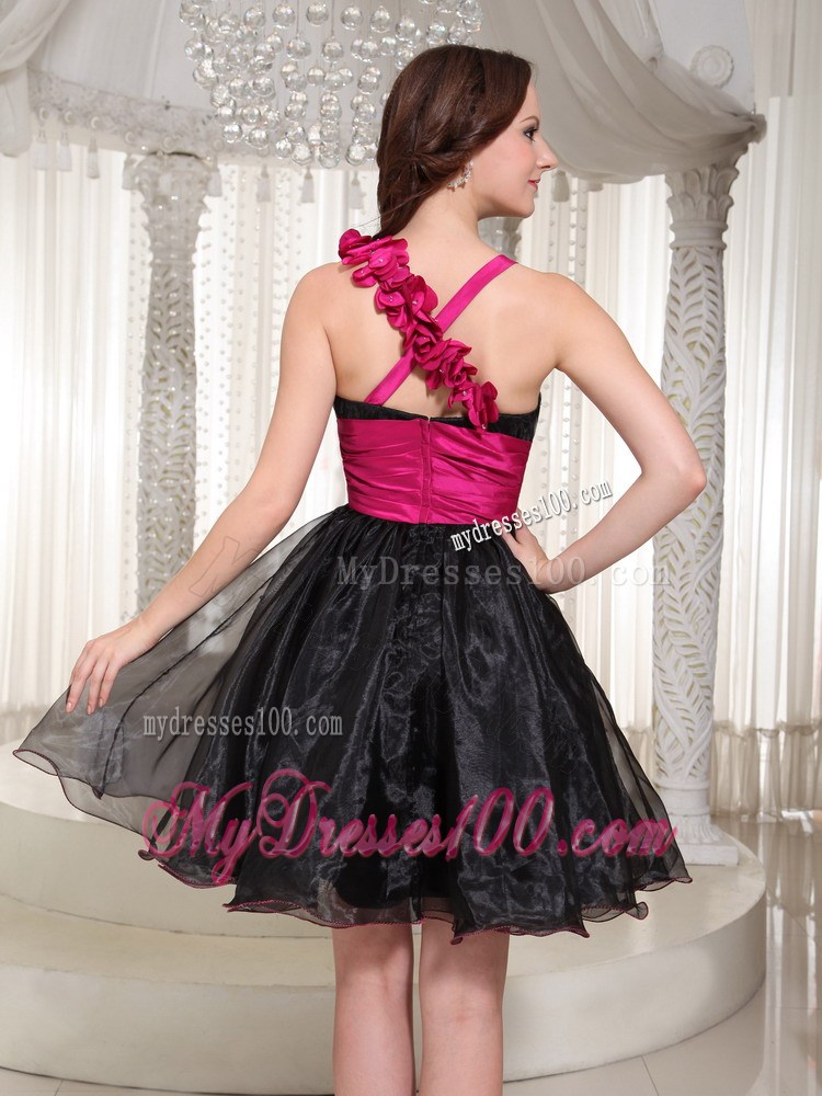 Beaded and Hand Made Flowers Asymmetrical Little Black Dresses