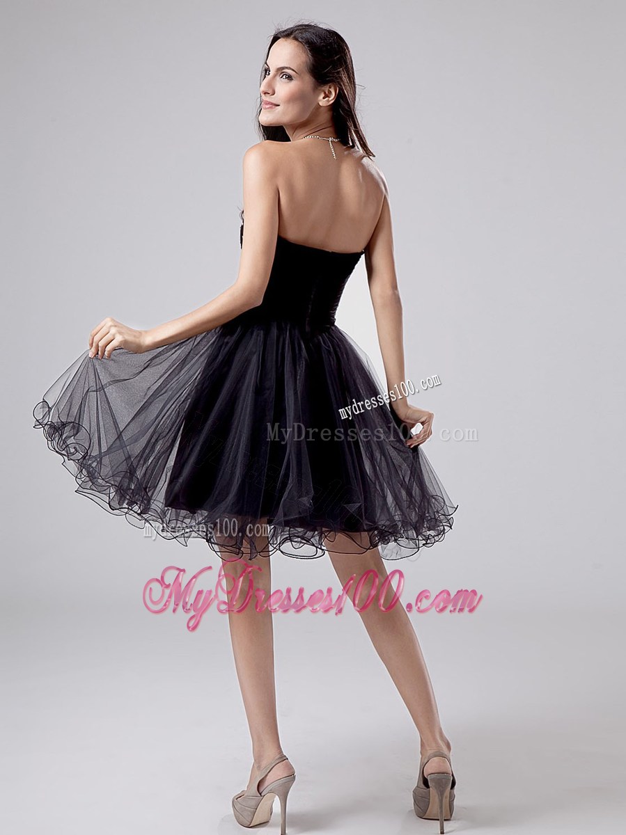 Beaded and Rhinestones Sweetheart Little Black Dresses For Club