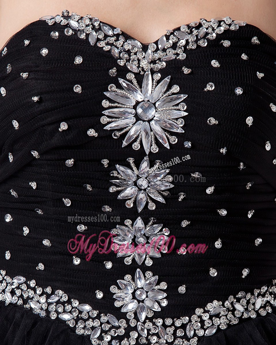 Beaded and Rhinestones Sweetheart Little Black Dresses For Club