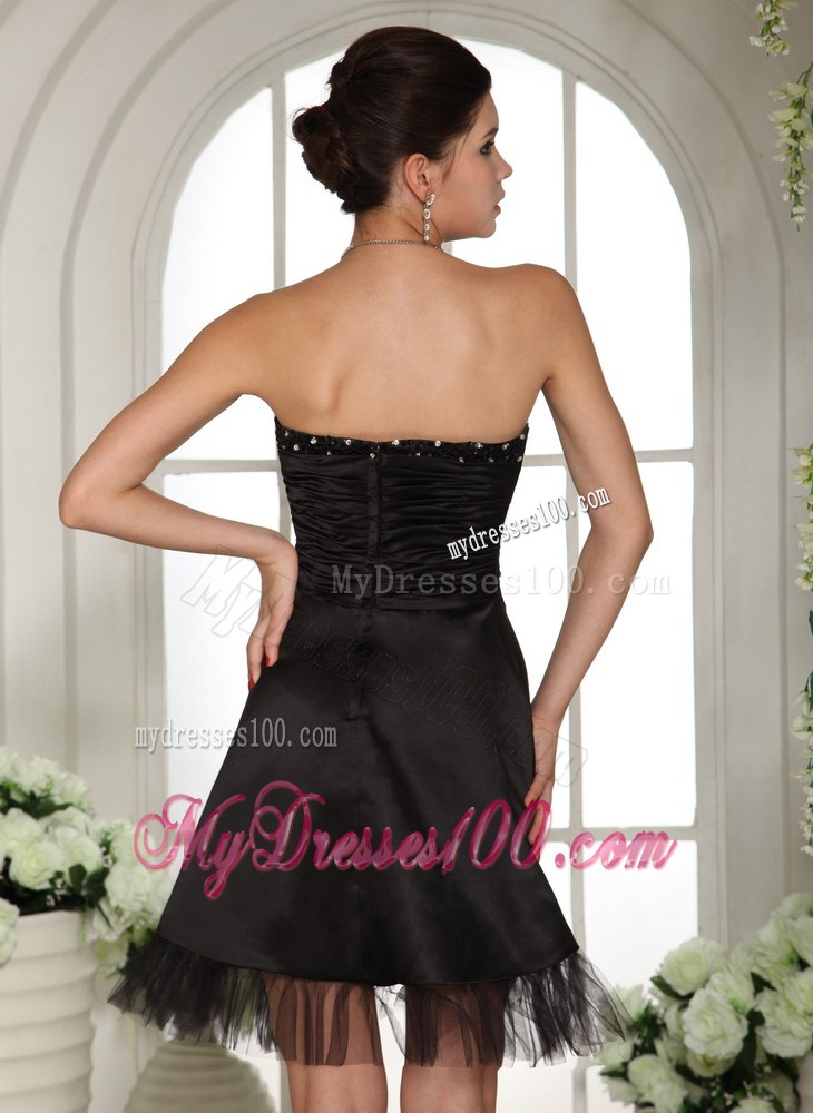 Beaded Decorate Bust and Hand Made Flowers Little Black Dresses