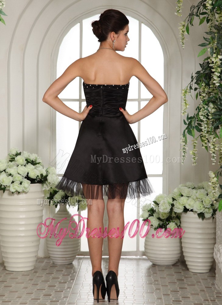 Beaded Decorate Bust and Hand Made Flowers Little Black Dresses