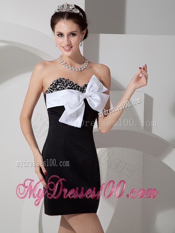 Customize Column Sweetheart Beading Mini-length Little Black Dresses