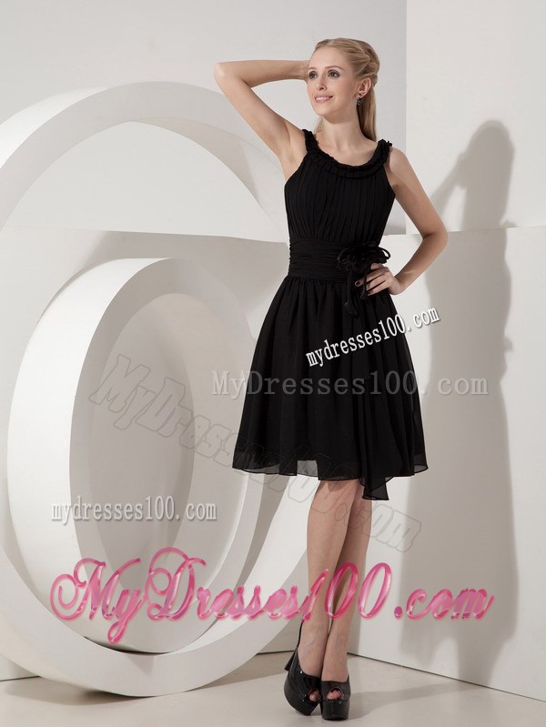 Brand New Asymmetrical Beading Knee-length Little Black Dress