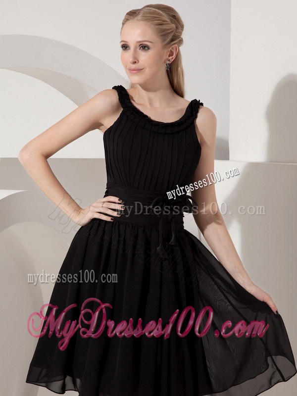 Brand New Asymmetrical Beading Knee-length Little Black Dress