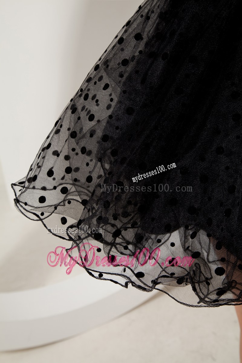 Strapless Beading Short Little Black Dresses with Special Fabric