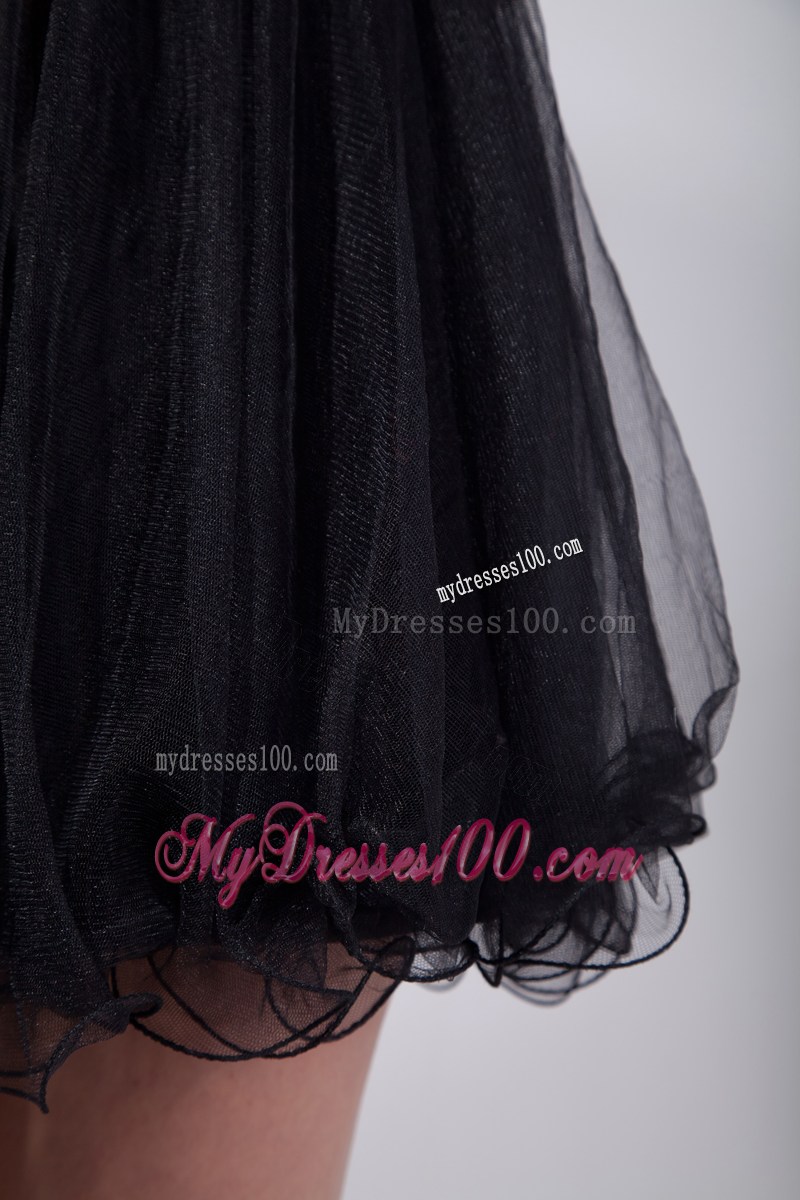 Black Empire Sweetheart Beading Mini-length Little Black Dress