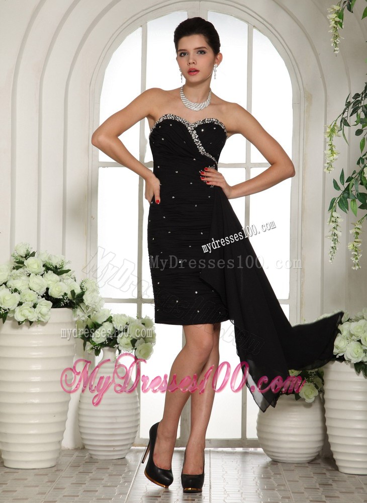 Sweetheart Beaded Decorate Mini-length Little Black Dresses for Club