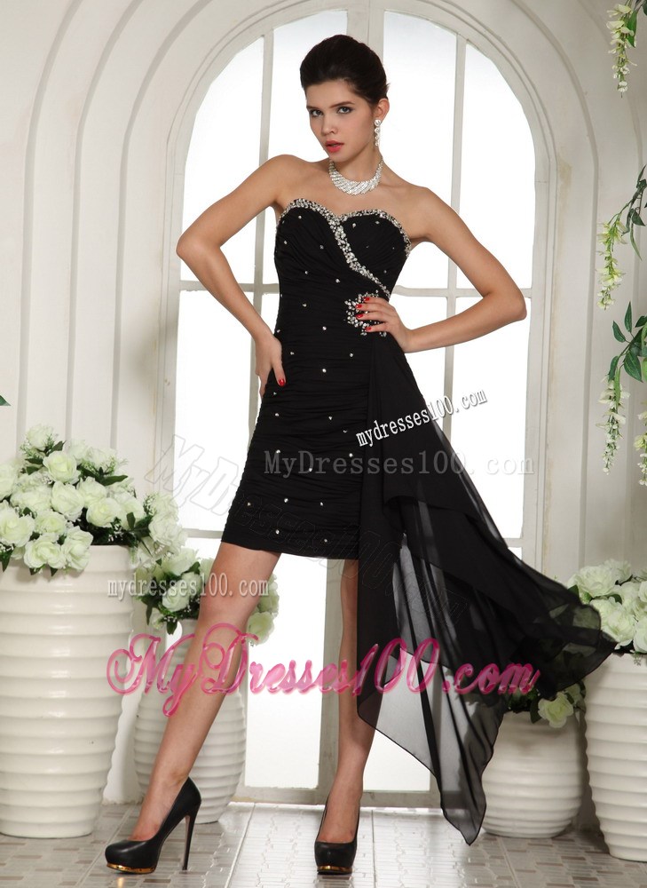 Sweetheart Beaded Decorate Mini-length Little Black Dresses for Club