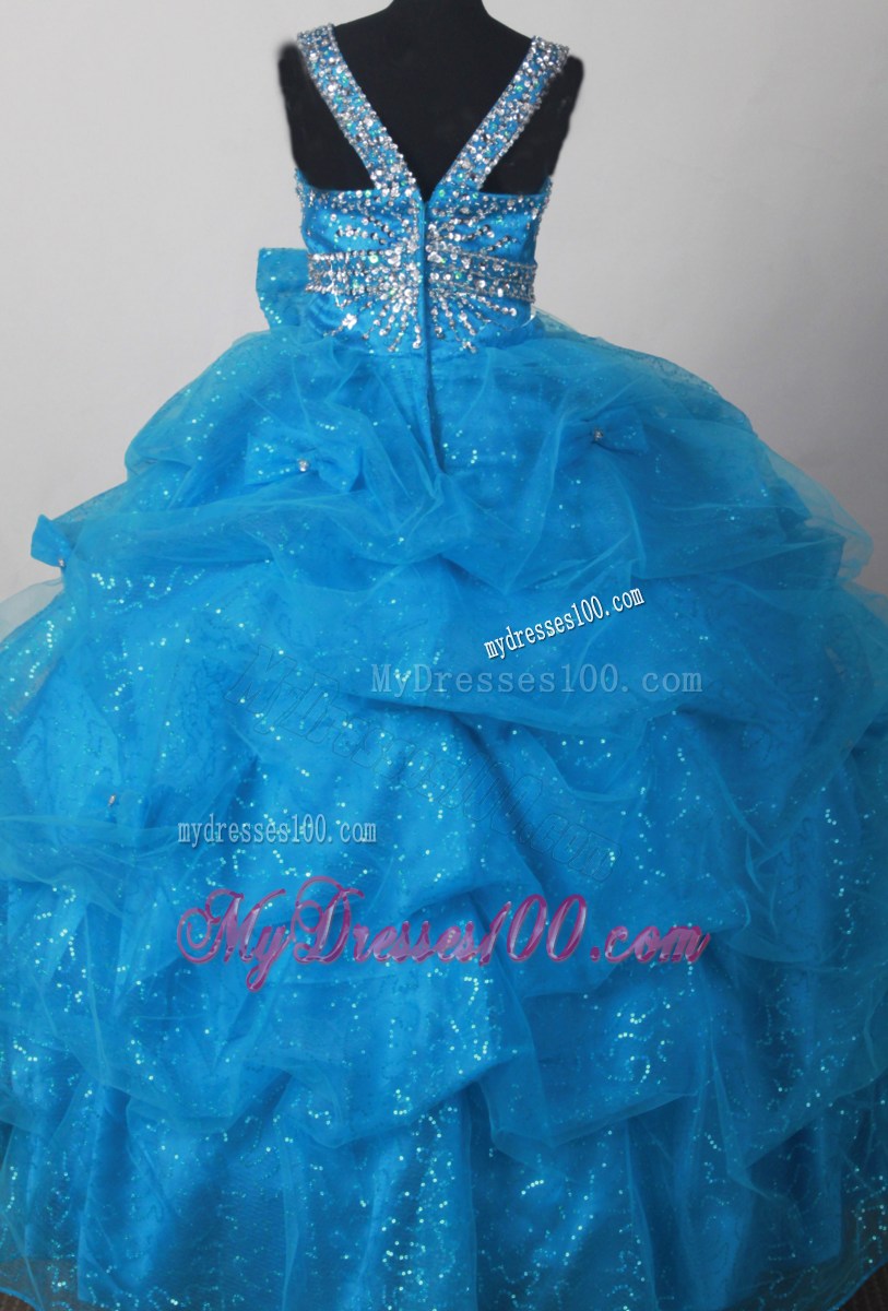 2012 Pretty Little Girl Pageant Dresses With Pick-ups and Beading Custom Made