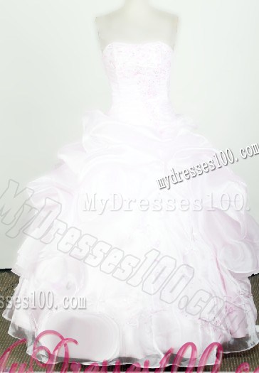 2013 Lovely Strapless Little Girl Pageant Dresses With Beading and Organza