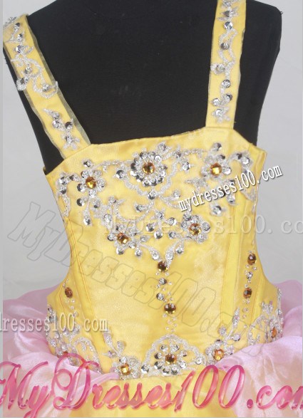 Appliques Little Girl Pageant Dresses With Ruffled Layers and Organza