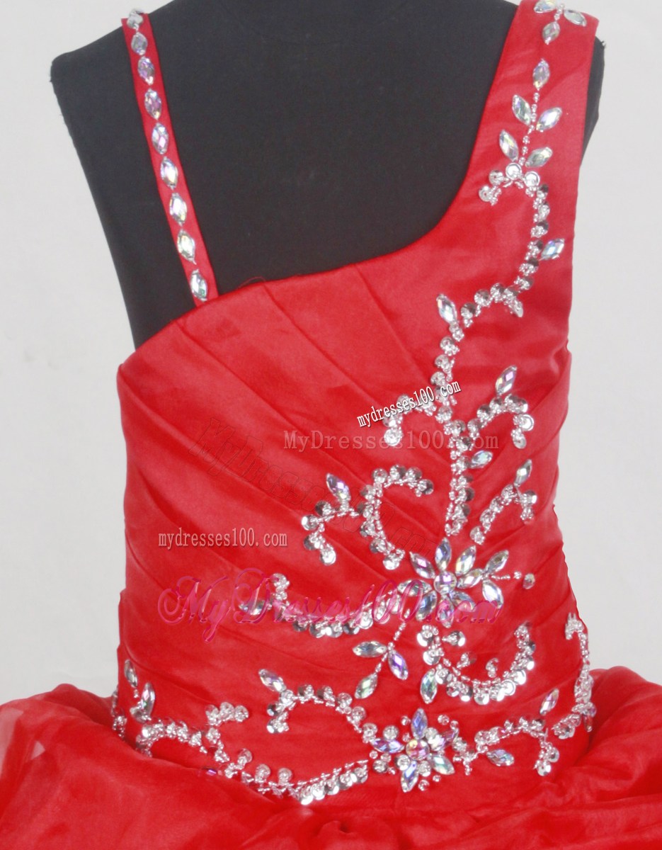 Beading Classical Ball Gown Little Girl Pageant Dress Straps Floor-length Puffy