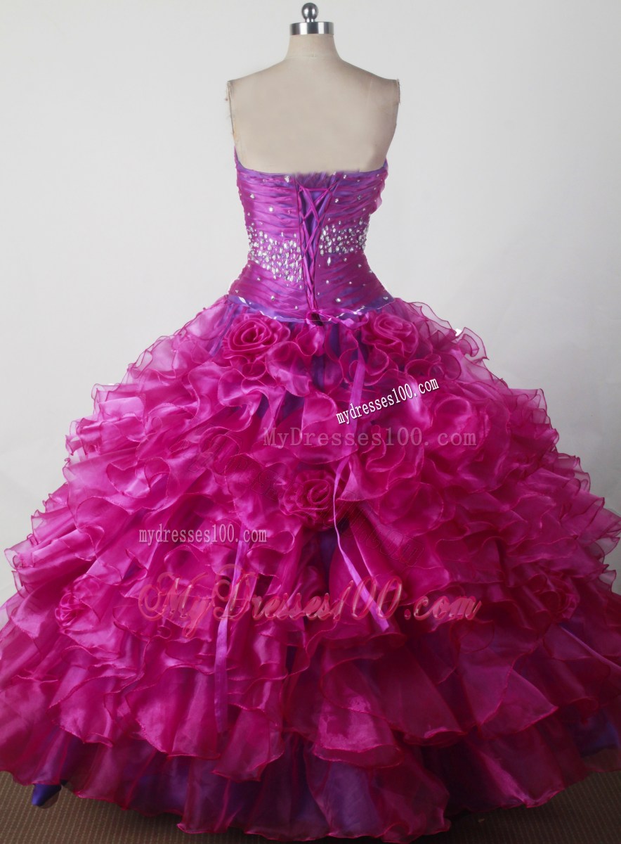 Sweetheart Floor-length Beading and Ruffles Ball Gown Little Girl Pageant Dress
