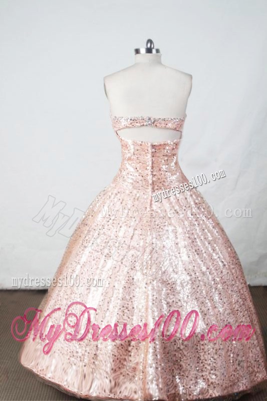 Brand New Ball Gown Sweetheart Neck Floor-Length Watermelon Beading Little Girl Pageant Dresses