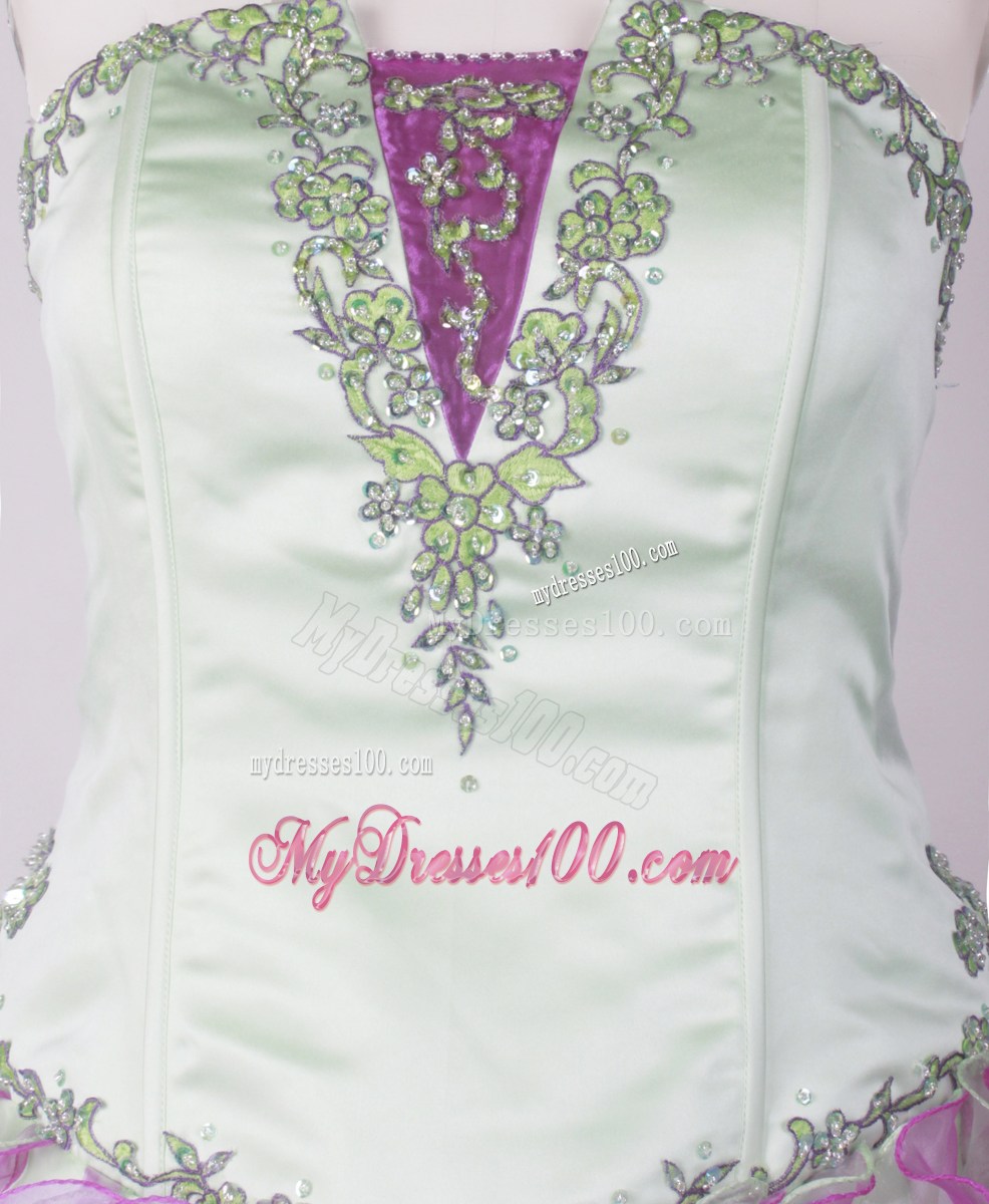 Colorful Little Girl Pageant Dresses With Ruffles Appliques and Organza