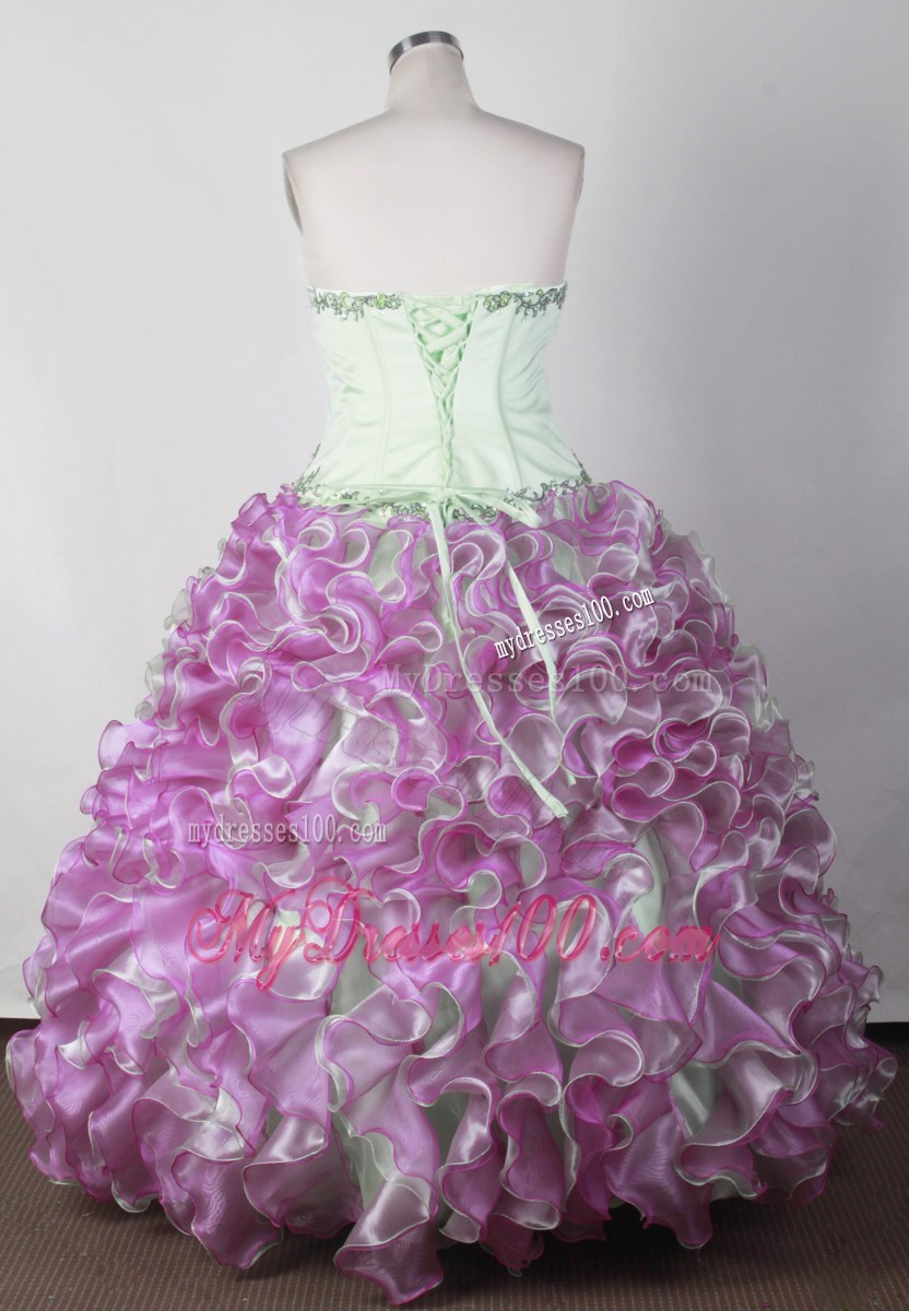 Colorful Little Girl Pageant Dresses With Ruffles Appliques and Organza