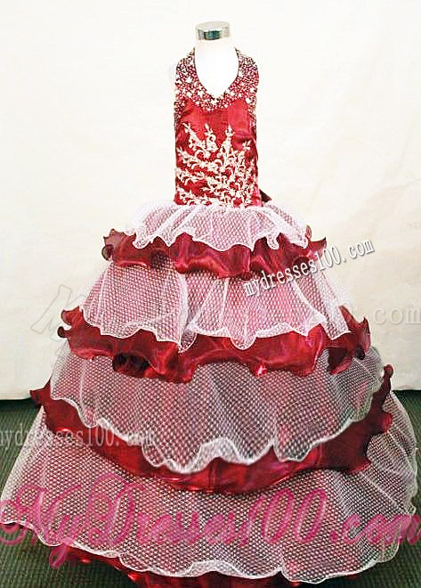 Custom Made Exclusive Halter Top Little Girl Pageant Dresses Hottest 2013