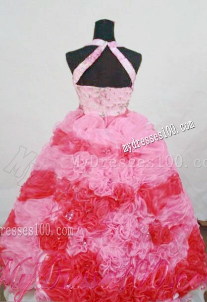 Halter Top Appliques Little Girl Pageant Dresses With Multi-color Hottest