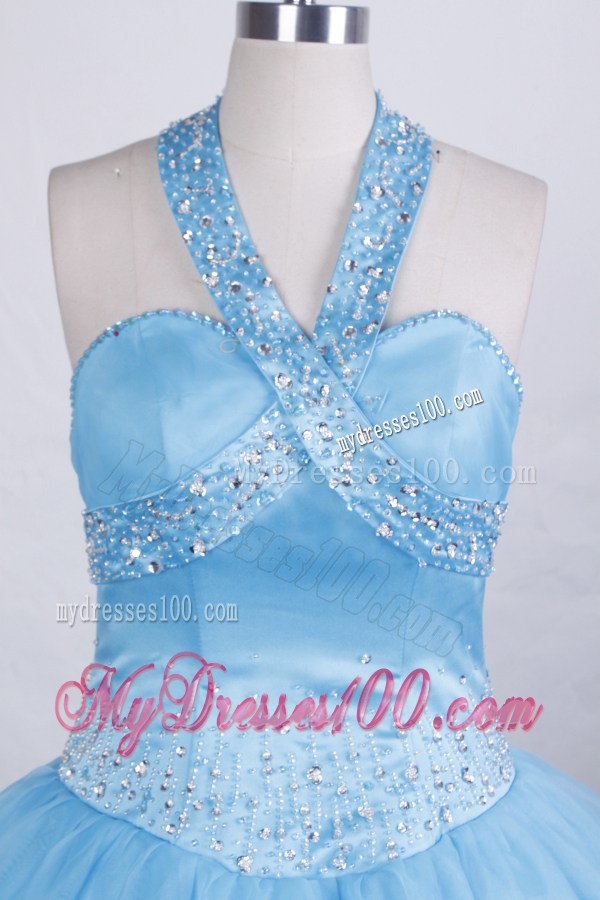 Discount Ball Gown Little Girl Pageant Dress Halter Beading Floor-length