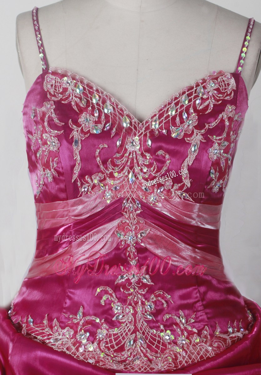 Embroidery With Beading Spaghetti Straps Floor-length Little Girl Pageant Dress