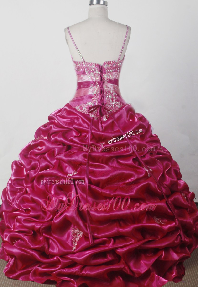 Embroidery With Beading Spaghetti Straps Floor-length Little Girl Pageant Dress