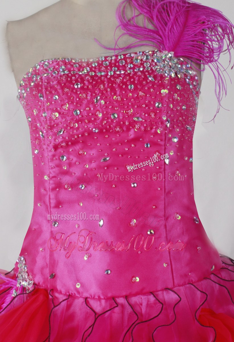 Beading and Ruffles Strapless Floor-lengthBall Gown Little Girl Pageant Dress