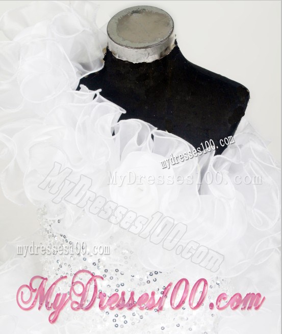 Gorgeous Little Girl Pageant Dresses With Ruffles and Beading One Shoulder