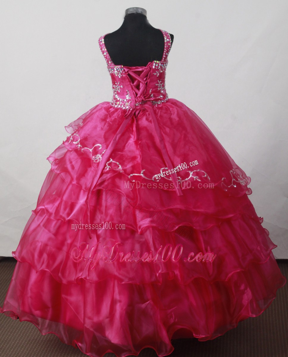 Beautiful V-neck and Halter Beading Little Girl Pageant Dresses Ball Gown