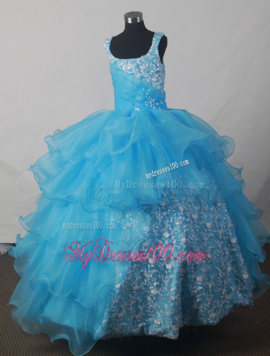 Luxurious Ball Gown Scoop Floor-length Little Girl Pageant Dress