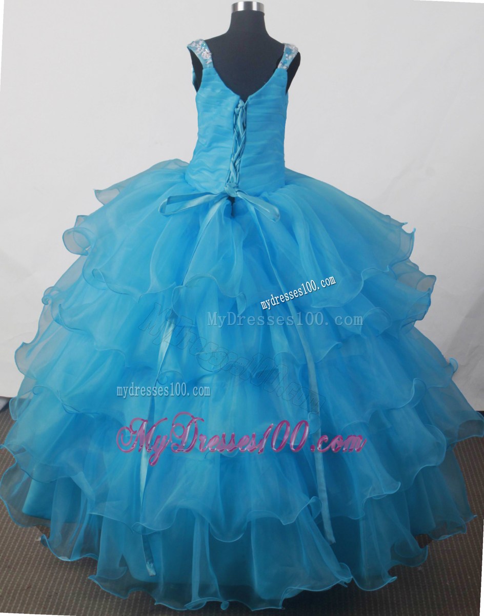 Luxurious Ball Gown Scoop Floor-length Little Girl Pageant Dress