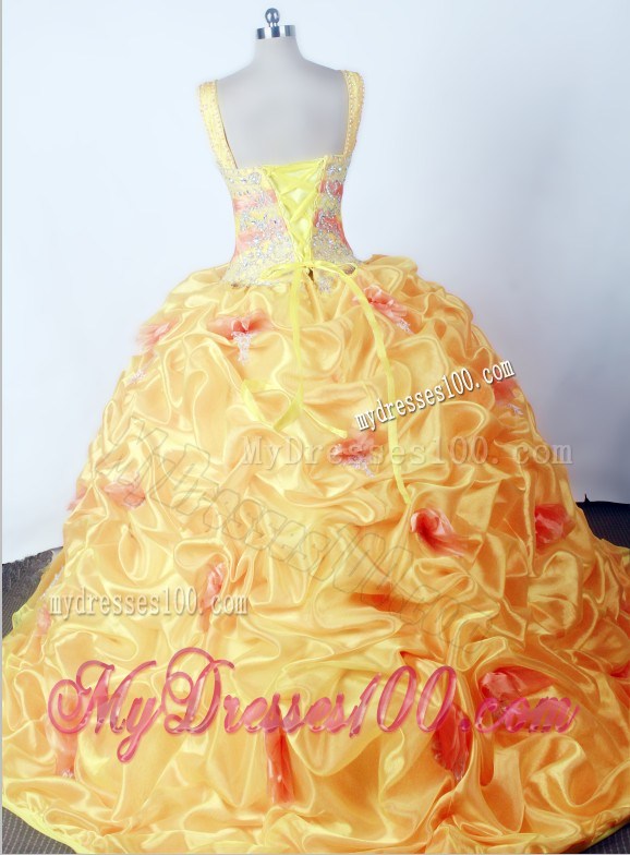 Popular Appliques With Beading Ball Gown Little Girl Pageant Dress Sweetheart Strap Floor-length