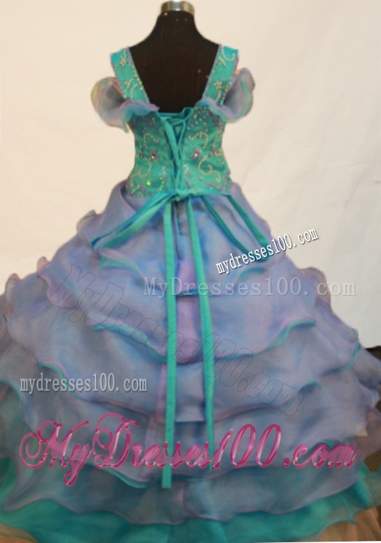 Pretty Beading Ball Gown Little Girl Pageant Dress Straps Floor-length