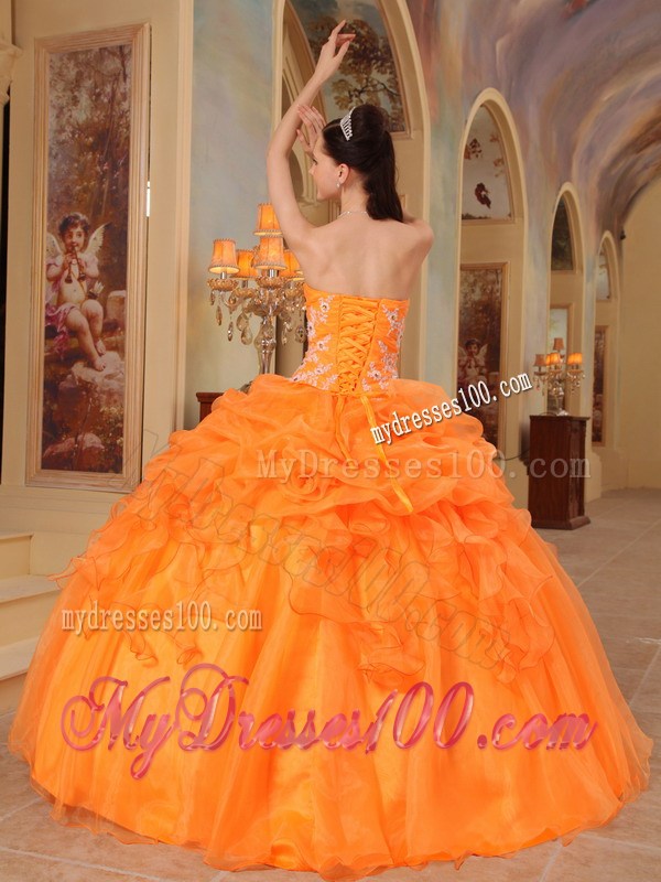 Puffy Ball Gown Ruched Dresses for Quince with Appliques