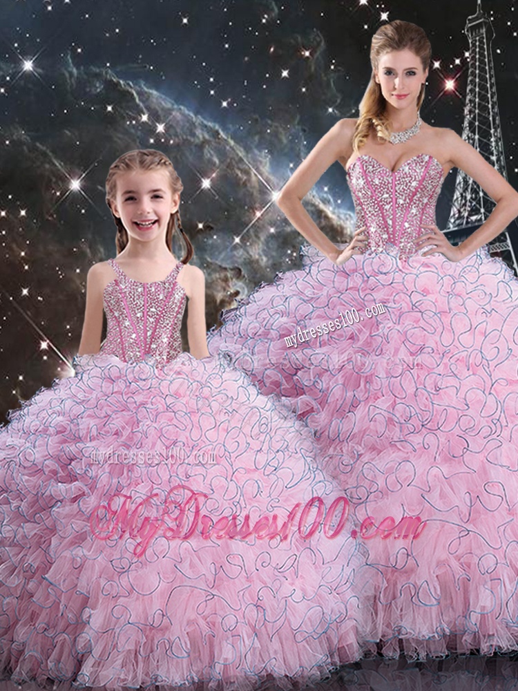 2016 Beautiful Matching Sister Dresses with Beading and Ruffles