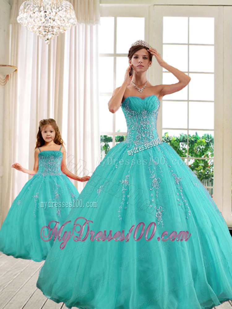 2016 Classical Turquoise Princesita With Quinceanera Dresses with Beading